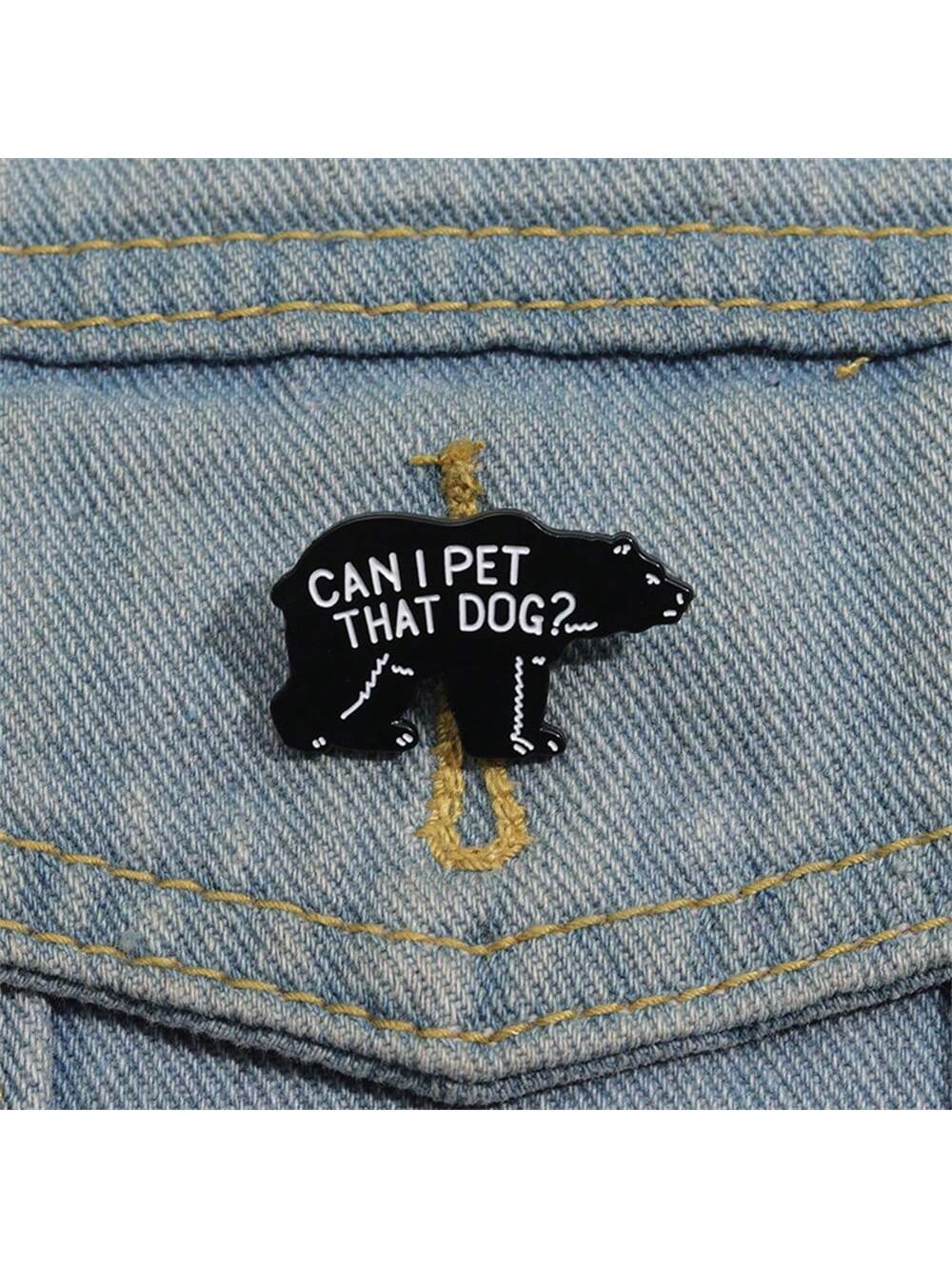 Can I Pet That Dog Brooch Enamel Pins Funny Punk Gothic Metal Brooches Decorative Backpack Lapel Badge Jewelry Gifts Pin For Clothes Bag Charm School Kpop Teacher Supplies Bag Charms Cute Office Acces