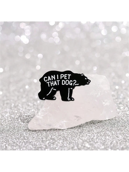 Can I Pet That Dog Brooch Enamel Pins Funny Punk Gothic Metal Brooches Decorative Backpack Lapel Badge Jewelry Gifts Pin For Clothes Bag Charm School Kpop Teacher Supplies Bag Charms Cute Office Acces