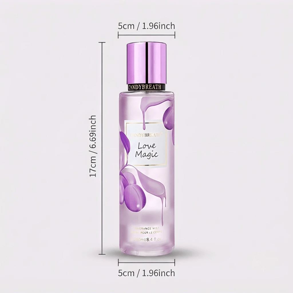 CandyBreath Candy Breath Love Magic Body Mist For Women, 250ml/8.4 Fl Oz Fine Fragrance Mist, Sweet Floral Jasmine & Vanilla Body Spray, Daily Scent For Office, Travel, After Shower, Party, Birthday &