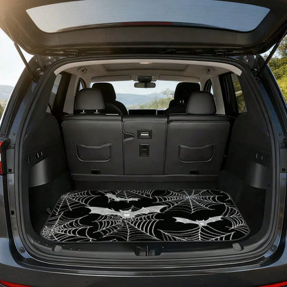 Car Accessories Interior 1-Piece Gothic Spider Web Bat Pattern Car Trunk Mat- Durable, All-Weather Universal Fit, Suitable For SUVs, Trucks, Sedans, Crossovers- Easy To Clean