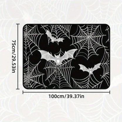 Car Accessories Interior 1-Piece Gothic Spider Web Bat Pattern Car Trunk Mat- Durable, All-Weather Universal Fit, Suitable For SUVs, Trucks, Sedans, Crossovers- Easy To Clean