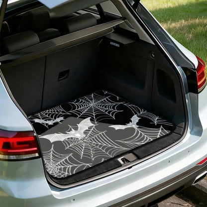 Car Accessories Interior 1-Piece Gothic Spider Web Bat Pattern Car Trunk Mat- Durable, All-Weather Universal Fit, Suitable For SUVs, Trucks, Sedans, Crossovers- Easy To Clean