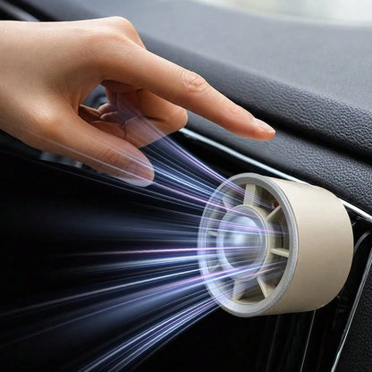 Car Air Outlet Cooling Fan Adjustment USB Power Car Fan Gradient Glow Turbo Fan Gradient Colorful Atmosphere Light Low Noise Multi-Function Mini Car Interior Fan Cooler