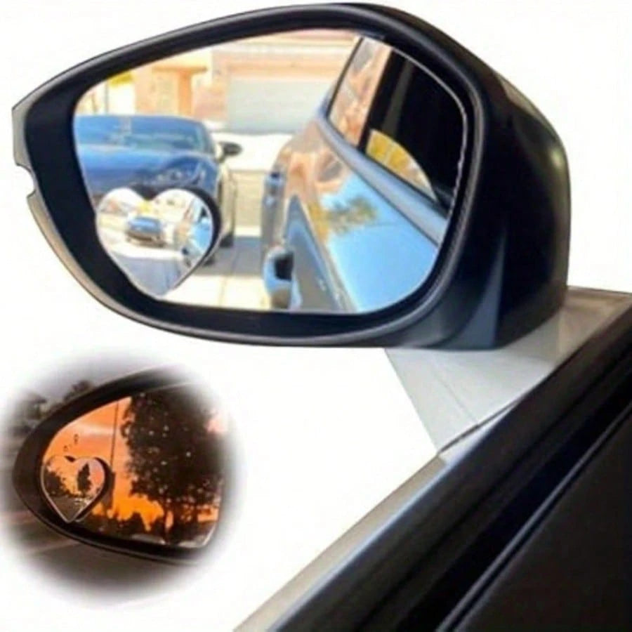 Car Blind Spot Rearview Mirror, Wide-Angle 360 Degree Adjustable Heart-Shaped Rearview Mirror, Car Reversing Assist Rearview Mirror, Convex Mirror