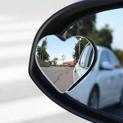 Car Blind Spot Rearview Mirror, Wide-Angle 360 Degree Adjustable Heart-Shaped Rearview Mirror, Car Reversing Assist Rearview Mirror, Convex Mirror
