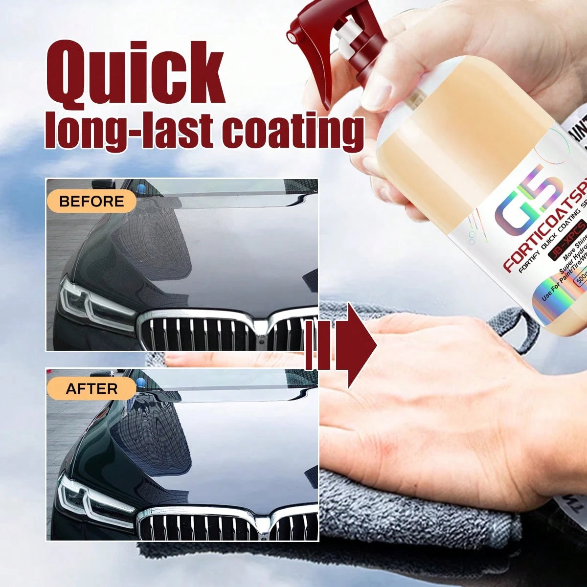 Car Ceramic Nano Coating High Protection Shine Ceramic Crystal Hydrophobic Hand Spray Nano Polishing Paint Wax G5 FORTICOATSPY