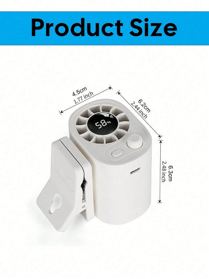 Car Clip-On Fan With LED Display, Rechargeable Back Seat Fan, 360° Rotating Car Cooling Fan, 100-Speed Adjustable Wind Speed Control, Portable USB Car Interior Fan, Summer Car Accessory (1200-1400mAh)