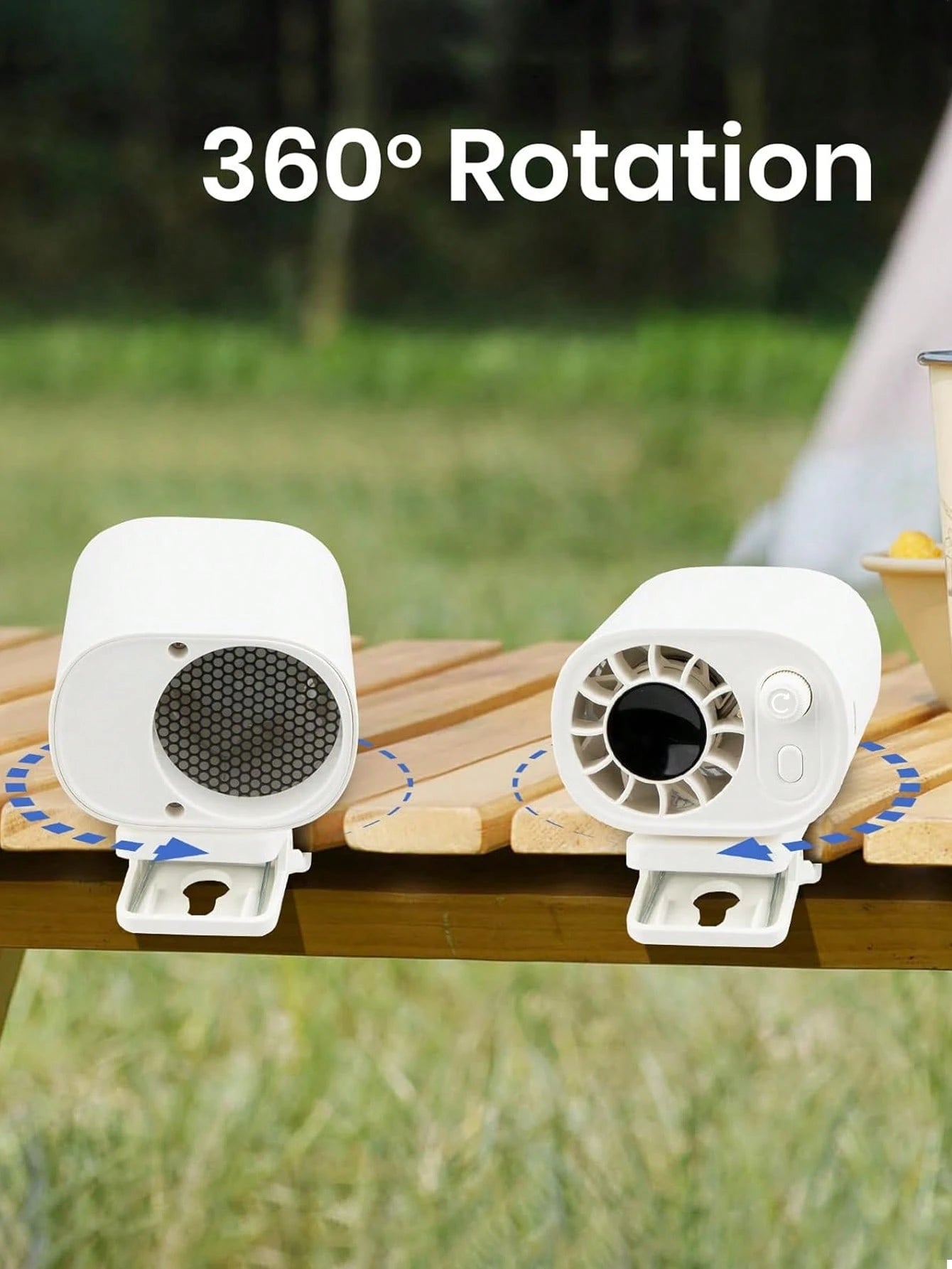 Car Clip-On Fan With LED Display, Rechargeable Back Seat Fan, 360° Rotating Car Cooling Fan, 100-Speed Adjustable Wind Speed Control, Portable USB Car Interior Fan, Summer Car Accessory (1200-1400mAh)