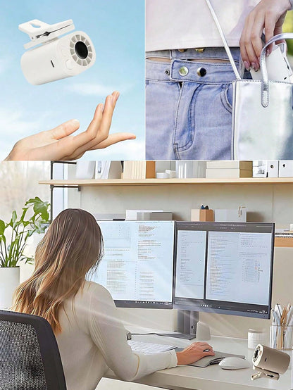 Car Clip-On Fan With LED Display, Rechargeable Back Seat Fan, 360° Rotating Car Cooling Fan, 100-Speed Adjustable Wind Speed Control, Portable USB Car Interior Fan, Summer Car Accessory (1200-1400mAh)