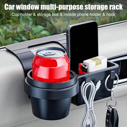 ♩Car Cup Stand Phone Holder Mount Tray Side Door Window Storage Pocket Hanging Storage Rack With Auto Interior Accessories