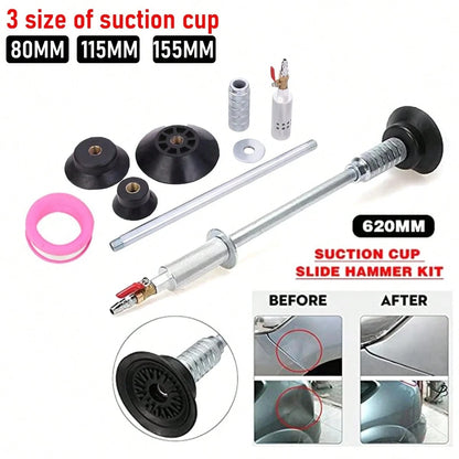Car Dent Puller Tool, Slide Hammer Dent Puller With 3 Suction Cups, No Drilling Or Welding, Air Pneumatic Dent Removal Kit For Car Dent Door Dings Repair