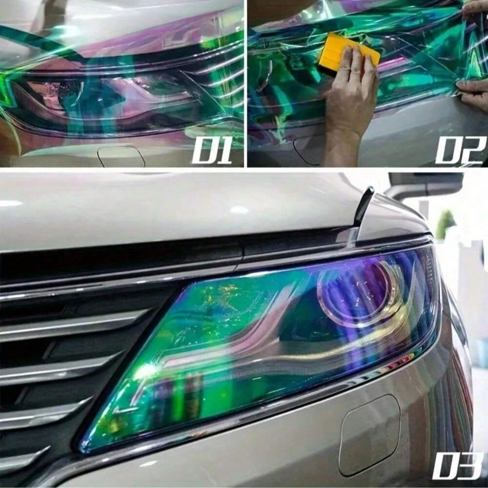 Car Headlight Tinting Film, Taillight Tinting Film, Motorcycle Lamp Decoration Film, Purple Gradient