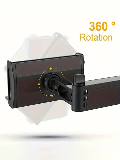 Car Headrest Mount Tablet & Phone Holder, 360° Rotating, Adjustable Size 11.94-32.77cm, High Stability, Ideal For Road Trips, Car Accessories