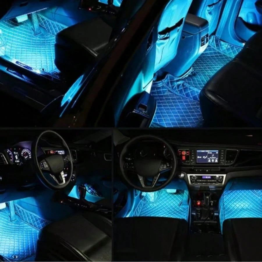 Car Interior Lights RGB Underglow Kit, DC 12V 48LED Ambient Strip, 16 Million Colors, 9 Modes, Waterproof, APP/Remote Control For Cars SUVs Trucks