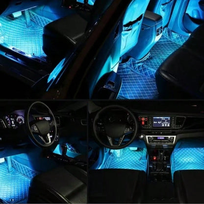 Car Interior Lights RGB Underglow Kit, DC 12V 48LED Ambient Strip, 16 Million Colors, 9 Modes, Waterproof, APP/Remote Control For Cars SUVs Trucks