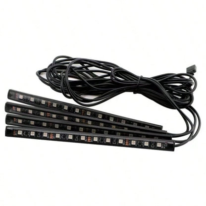 Car Interior Lights RGB Underglow Kit, DC 12V 48LED Ambient Strip, 16 Million Colors, 9 Modes, Waterproof, APP/Remote Control For Cars SUVs Trucks