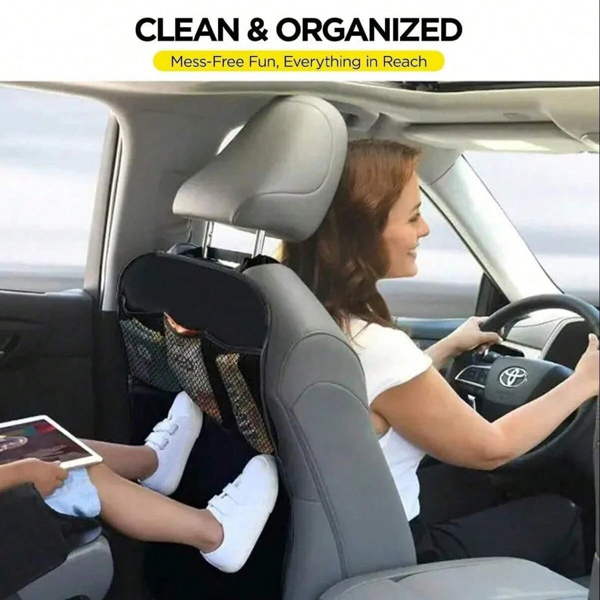 Car Rear Seat Cover With 3 Storage Pockets, Extra Large Waterproof Back Seat Protector, Fits Various Car Models, Prevents Stains, Dirt And Scratches