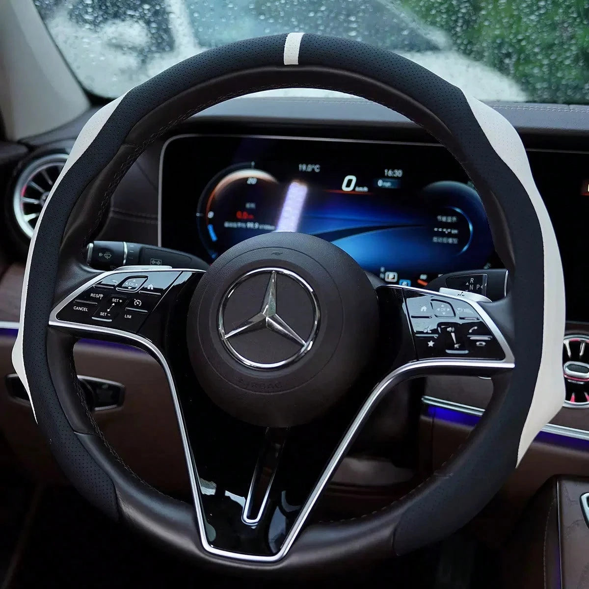 Car Steering Wheel Cover, 15-Inch Non-Slip Napa Leather Steering Wheel Protector, Simple And Comfortable Grip, Breathable Sporty Style, Suitable For Most Cars, Trucks, And SUVs