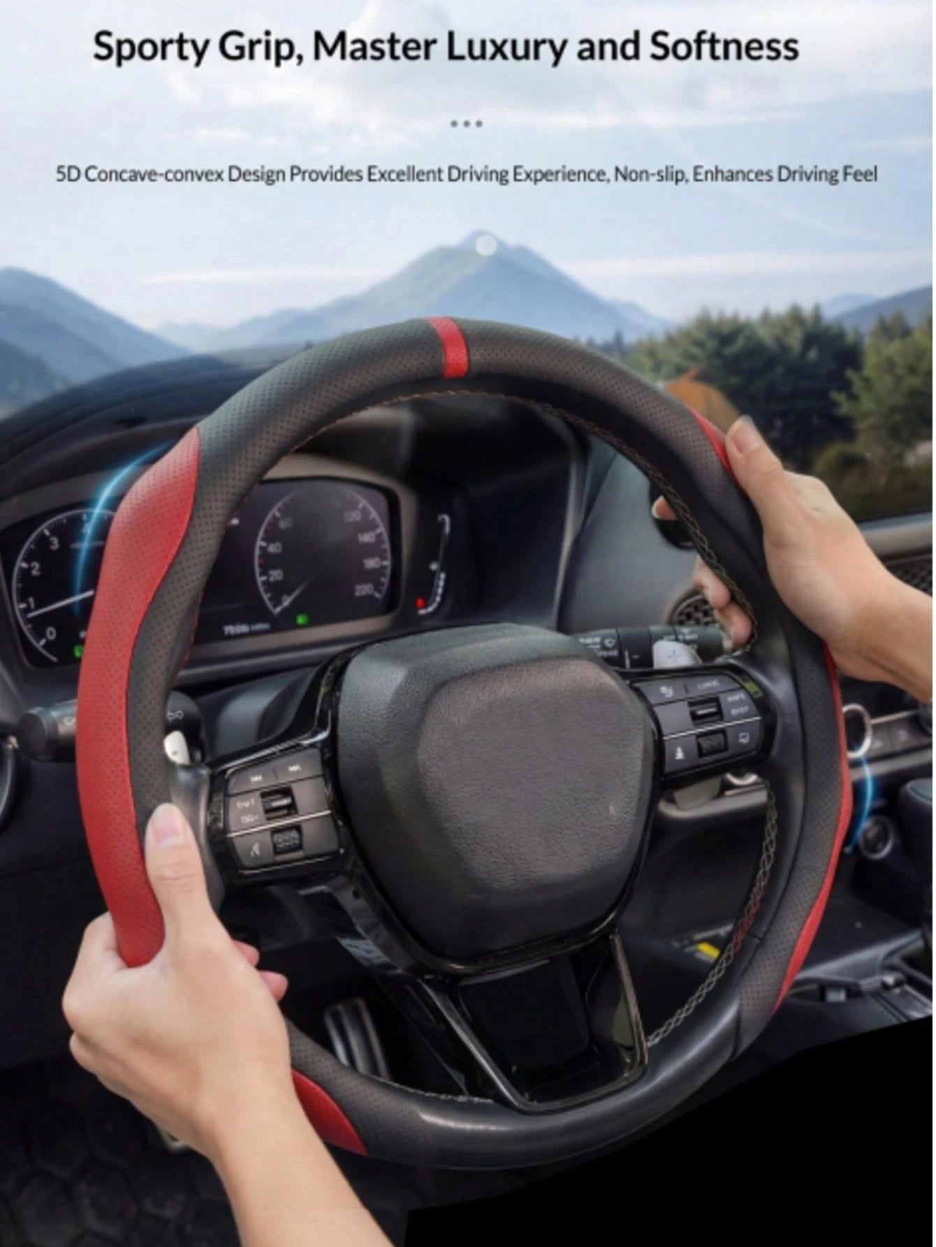 Car Steering Wheel Cover, 15-Inch Non-Slip Napa Leather Steering Wheel Protector, Simple And Comfortable Grip, Breathable Sporty Style, Suitable For Most Cars, Trucks, And SUVs