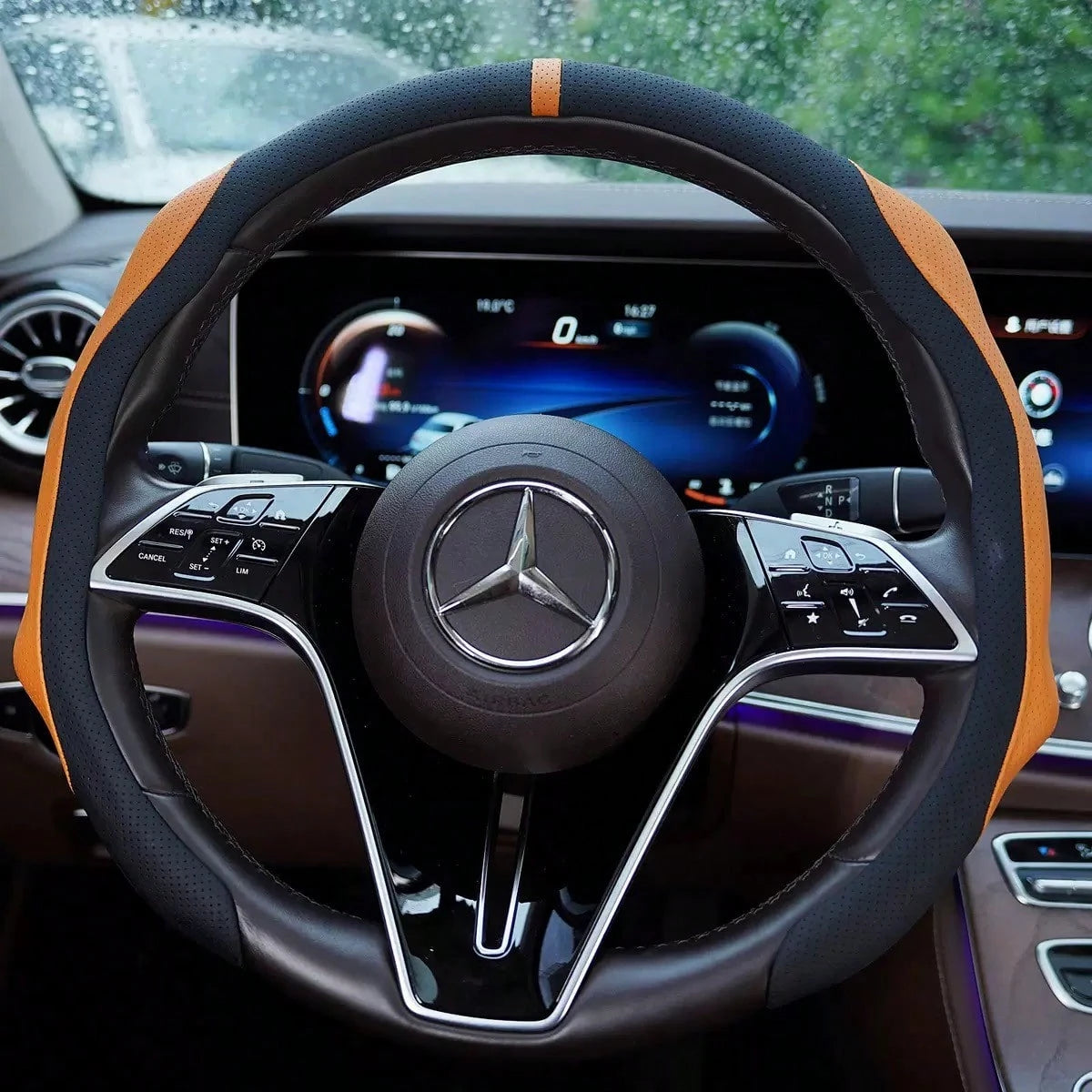 Car Steering Wheel Cover, 15-Inch Non-Slip Napa Leather Steering Wheel Protector, Simple And Comfortable Grip, Breathable Sporty Style, Suitable For Most Cars, Trucks, And SUVs