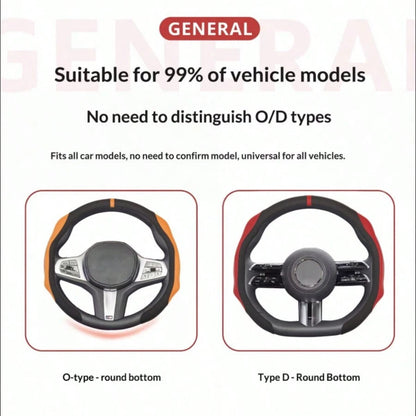 Car Steering Wheel Cover, 15-Inch Non-Slip Napa Leather Steering Wheel Protector, Simple And Comfortable Grip, Breathable Sporty Style, Suitable For Most Cars, Trucks, And SUVs
