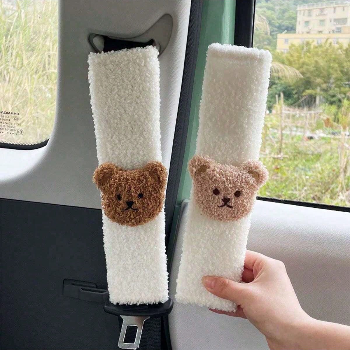 Car Steering Wheel Cover Winter Lamb Fleece Bear Warm Anti-Slip Car Handle Cover (No Inner Ring) Creative Cartoon Steering Wheel Cover