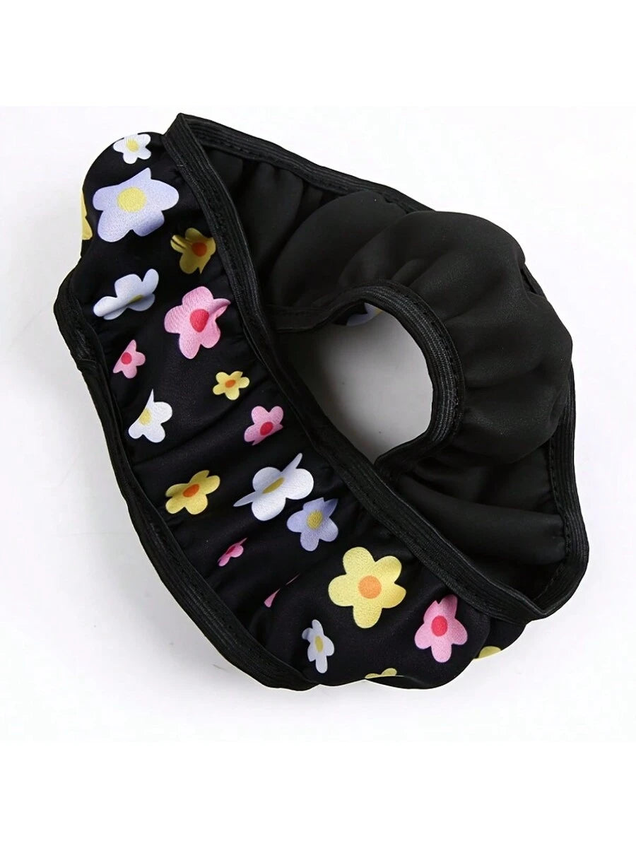 Car Steering Wheel Cover Without Inner Ring, 38cm/15inch Universal Fit, Polyester Fiber Surface, Rubber + Sponge Backing, Cute Floral Design For Women, Non-Slip Car Interior Accessory, Suitable For Mo