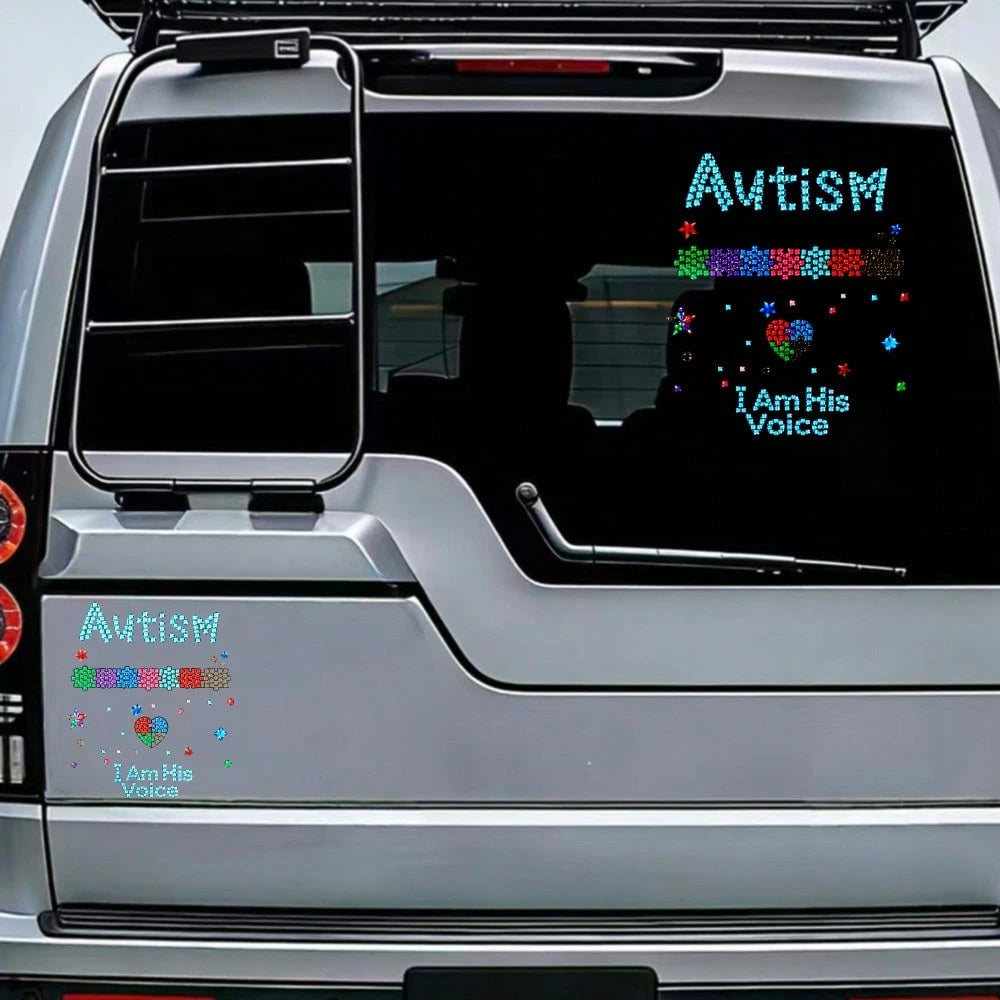 Car Stickers And Decals, Automotive Decals, Suitable For Rear Windshield, Fuel Tank Cap, And Car Doors, Autism Puzzle Pieces Heart Stars I Am His Voice, Car Accessories Window Decals Vinyl