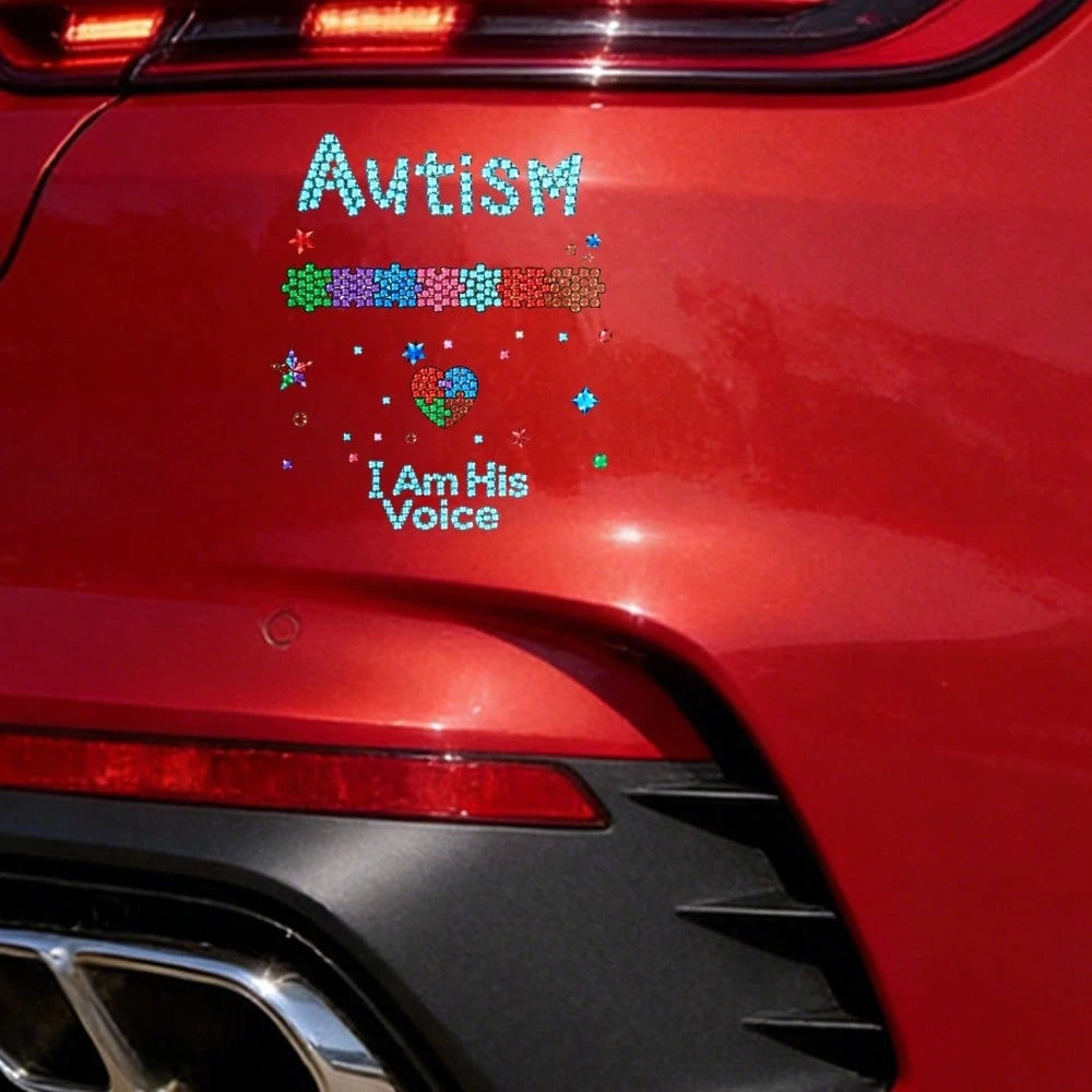 Car Stickers And Decals, Automotive Decals, Suitable For Rear Windshield, Fuel Tank Cap, And Car Doors, Autism Puzzle Pieces Heart Stars I Am His Voice, Car Accessories Window Decals Vinyl