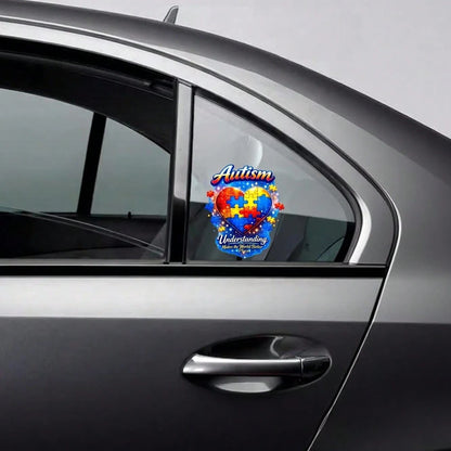 Car Stickers And Decals, Automotive Decals, Suitable For Rear Windshield, Fuel Tank Cap, And Car Doors, Autism Heart Puzzle Pieces Understanding World Better Place, Car Accessories Window Decals Vinyl