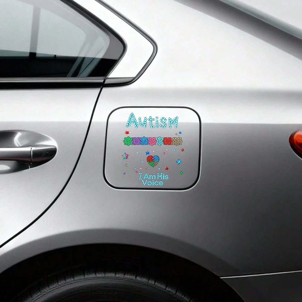 Car Stickers And Decals, Automotive Decals, Suitable For Rear Windshield, Fuel Tank Cap, And Car Doors, Autism Puzzle Pieces Heart Stars I Am His Voice, Car Accessories Window Decals Vinyl