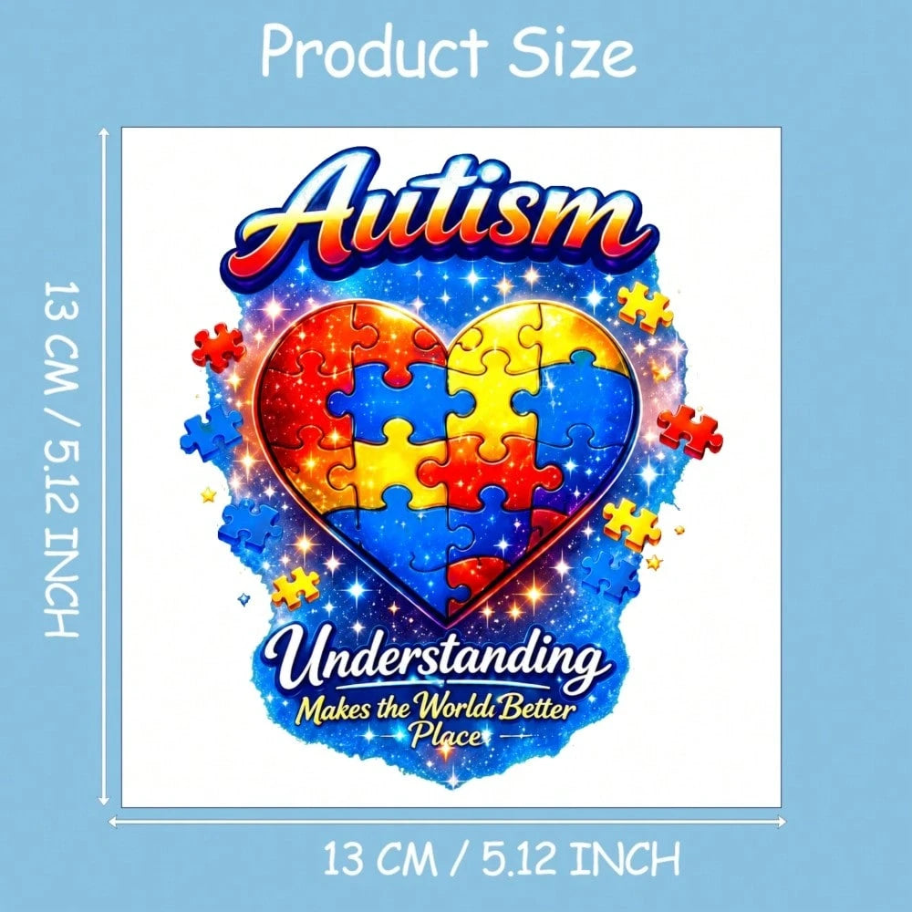 Car Stickers And Decals, Automotive Decals, Suitable For Rear Windshield, Fuel Tank Cap, And Car Doors, Autism Heart Puzzle Pieces Understanding World Better Place, Car Accessories Window Decals Vinyl