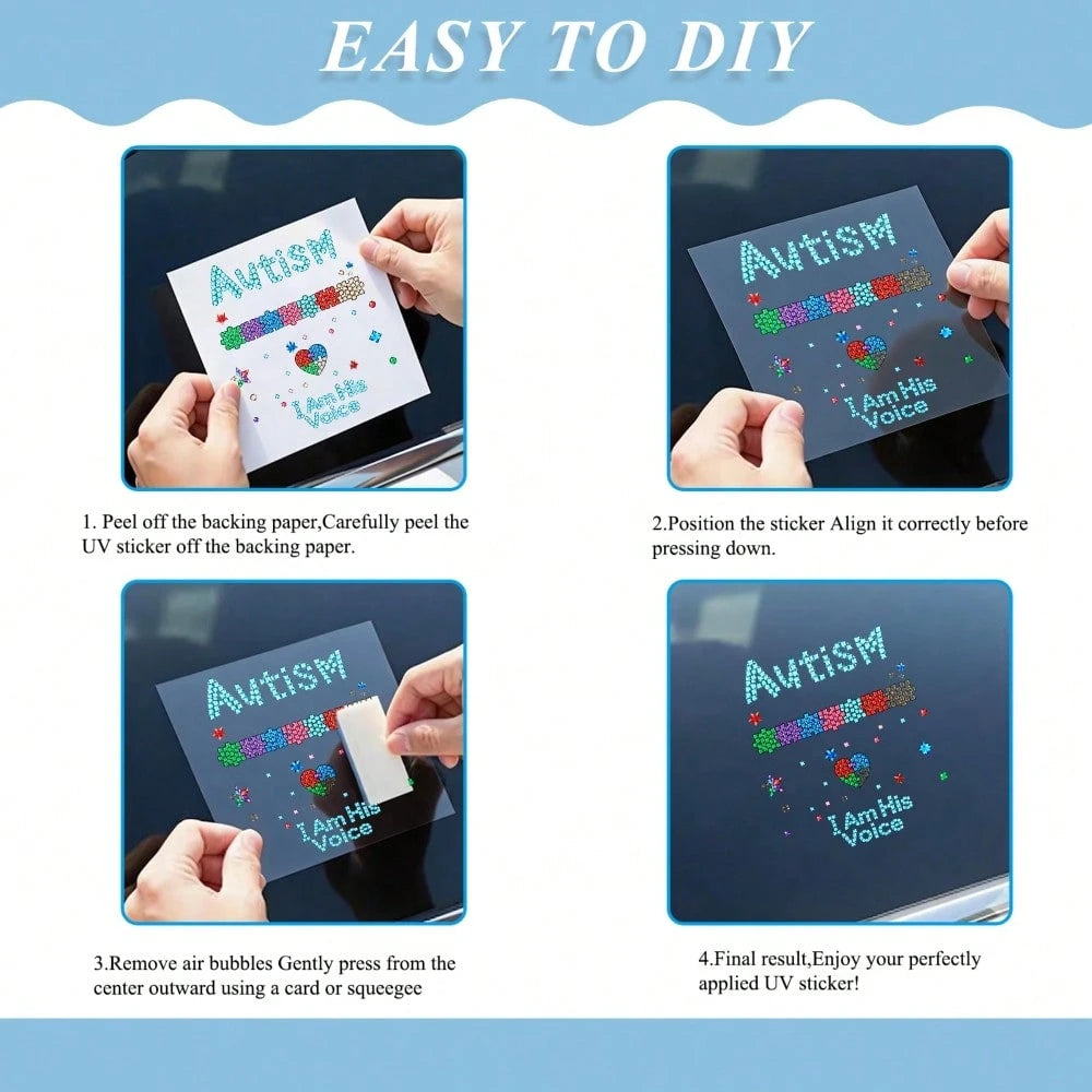 Car Stickers And Decals, Automotive Decals, Suitable For Rear Windshield, Fuel Tank Cap, And Car Doors, Autism Puzzle Pieces Heart Stars I Am His Voice, Car Accessories Window Decals Vinyl