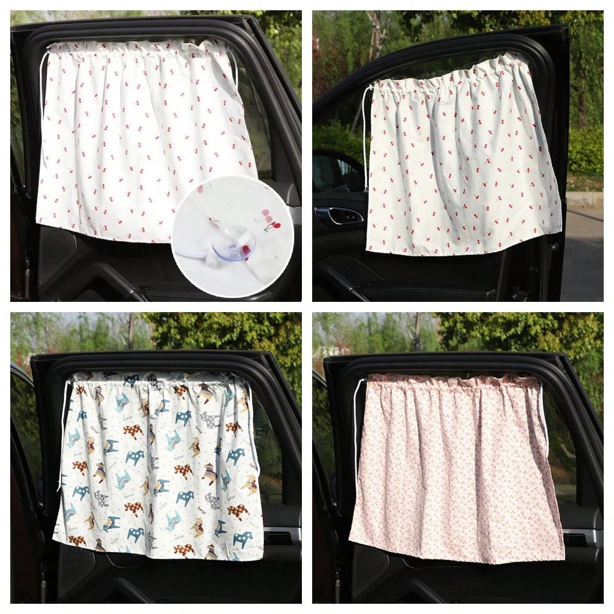 Car Suction Cup Sunshade, Cartoon Universal Side Window Sunshade, UV Protection