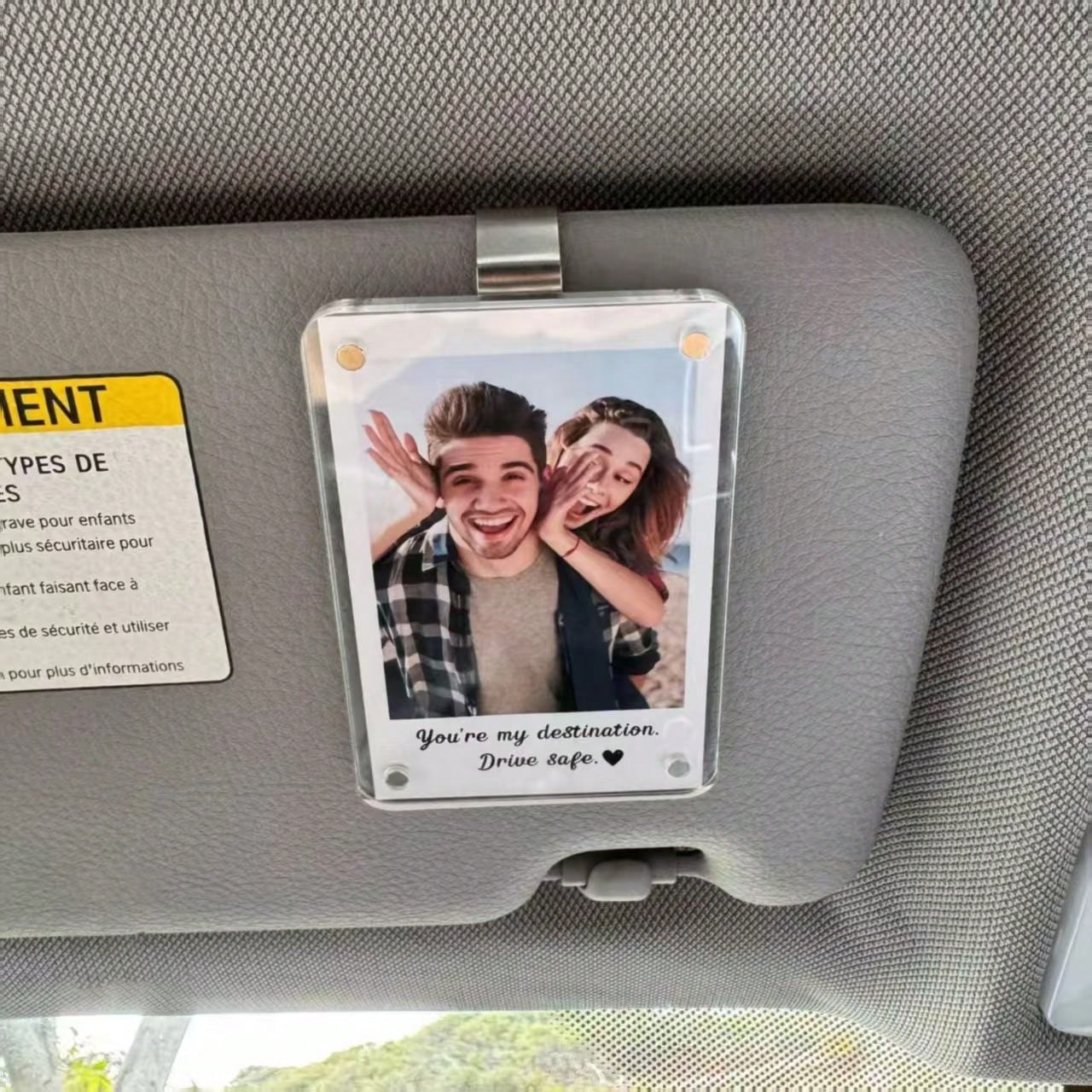 Car Sun Visor Photo Clip- New Universal Acrylic Magnetic Photo Clip Accessory, Refrigerator Magnet, Transparent Magnetic Instant Camera Photo Frame, Car Rearview Mirror Photo Clip, Personalized DIY C