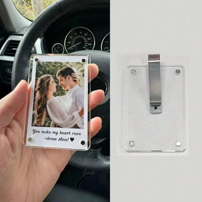 Car Sun Visor Photo Clip- New Universal Acrylic Magnetic Photo Clip Accessory, Refrigerator Magnet, Transparent Magnetic Instant Camera Photo Frame, Car Rearview Mirror Photo Clip, Personalized DIY C