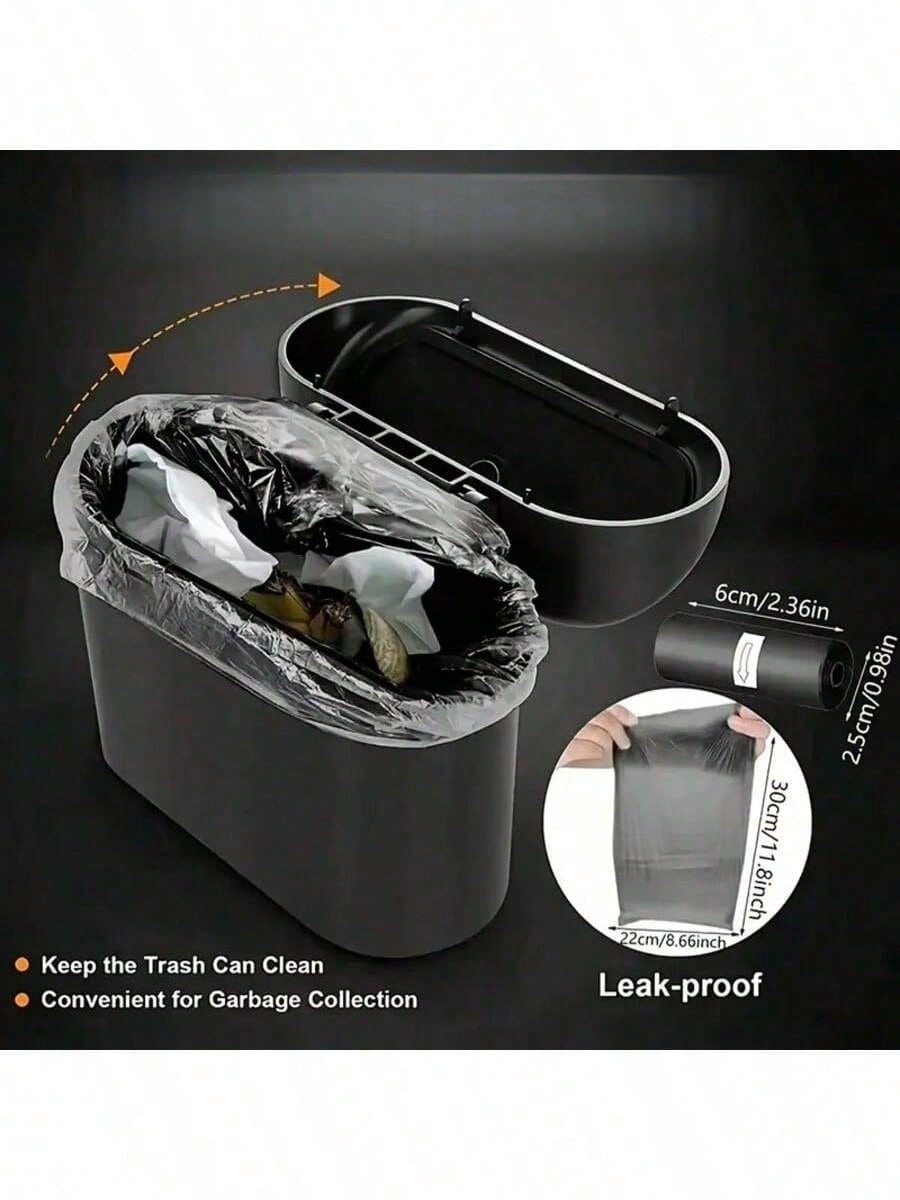 Car Trash Bag Set, Disposable Trash Bag Refill, Leak-Proof, Thickened, Durable, Universal Fit, Easy To Tie, Odorless, Waterproof, Car Interior Accessory