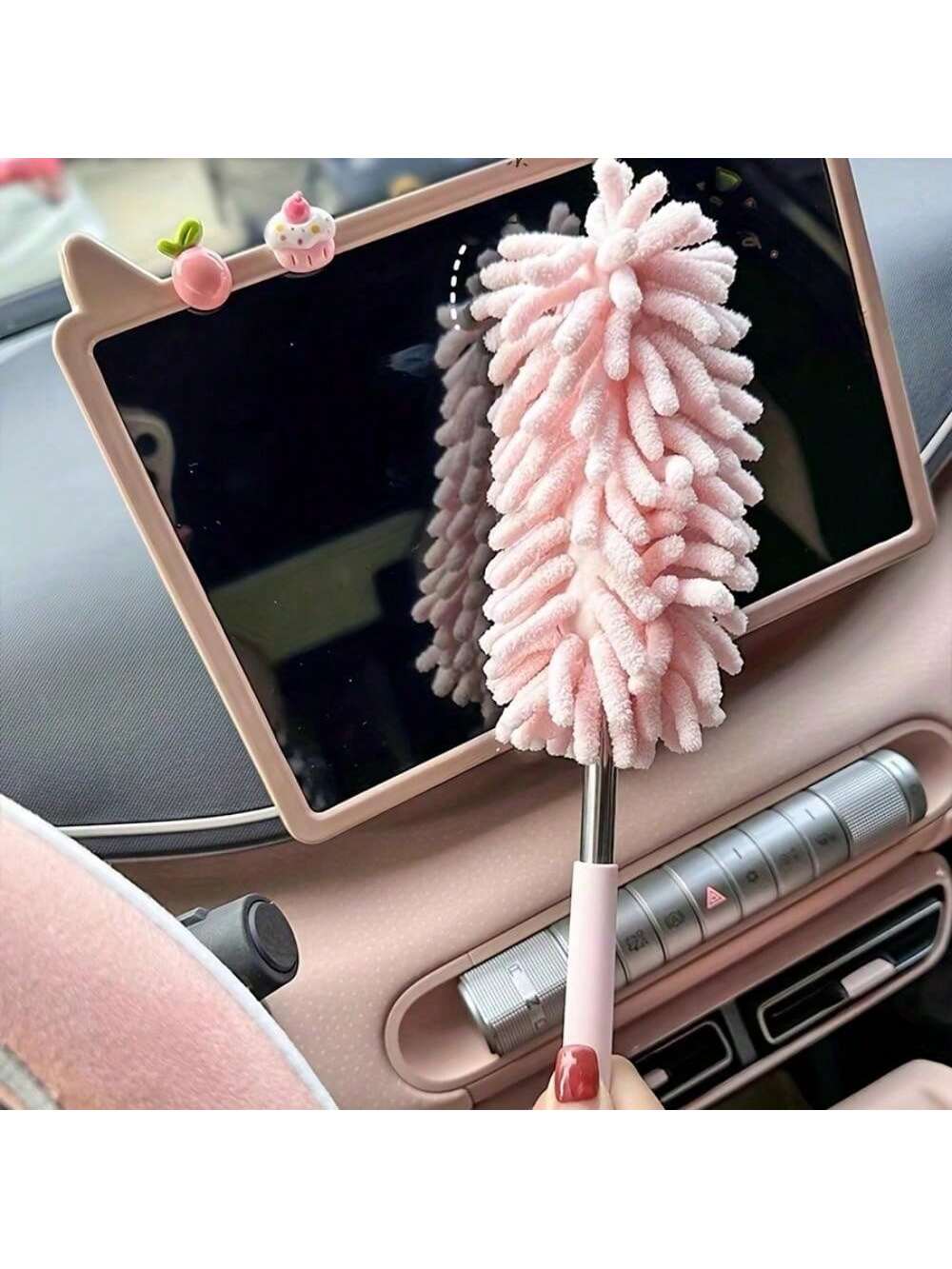 Car Wash Kit,3/4pcs Mini Extendable & Flexible Ultra-Fine Fiber Car Duster Brush- Car Vent Cleaning Gel And Interior Detail Soft Brush