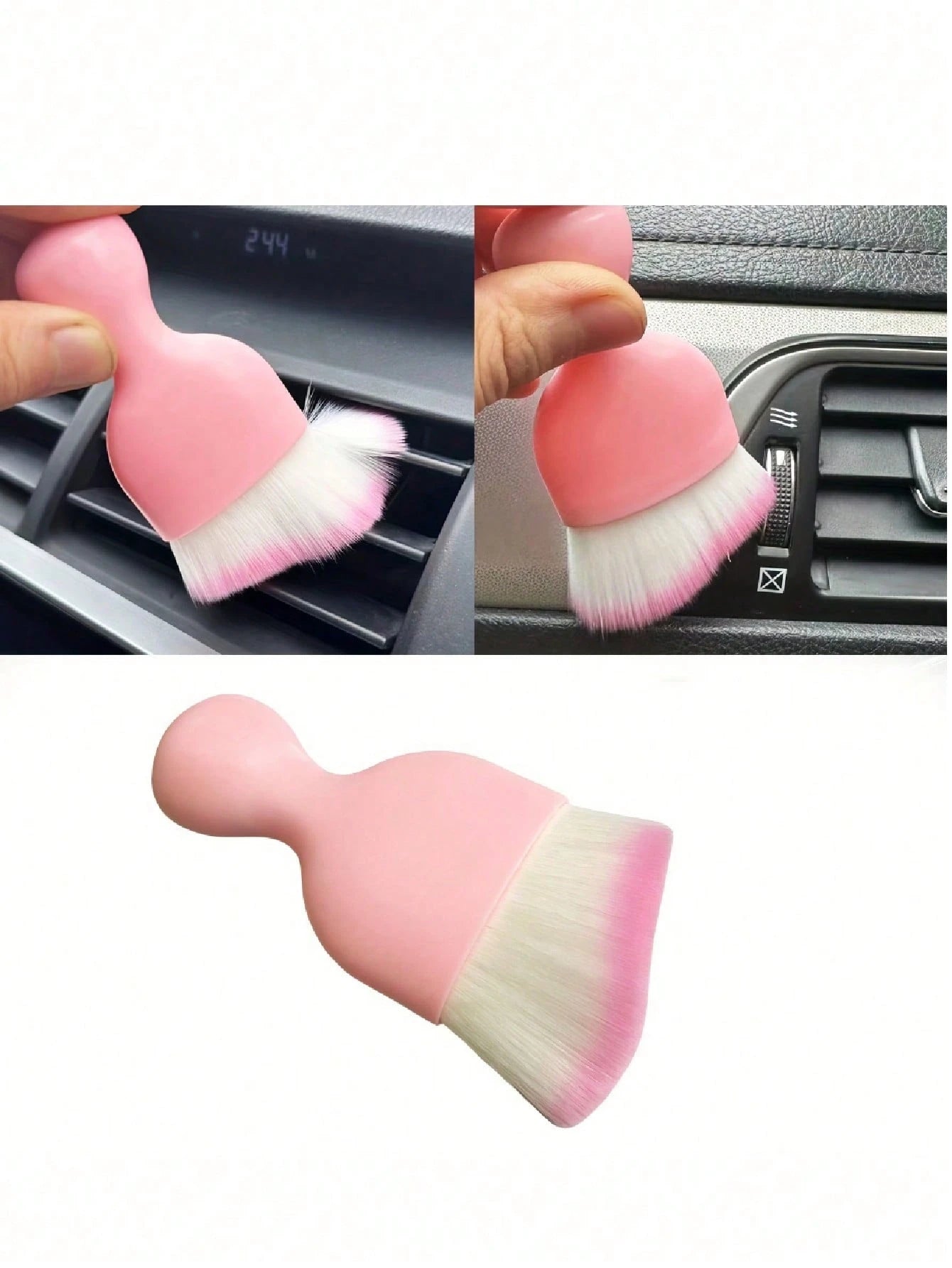Car Wash Kit,3/4pcs Mini Extendable & Flexible Ultra-Fine Fiber Car Duster Brush- Car Vent Cleaning Gel And Interior Detail Soft Brush