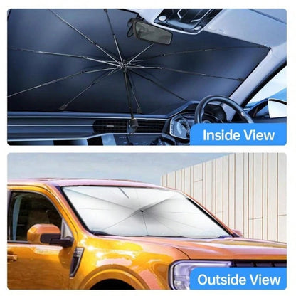 Car Windshield Sunshade, Foldable Windshield Sun Umbrella, Windshield Cooling Umbrella For Daily, Sun Visor, Sunshade Cover, Durable Sun Shade, Sunshade For Car Outside, UV Protective Sunshade