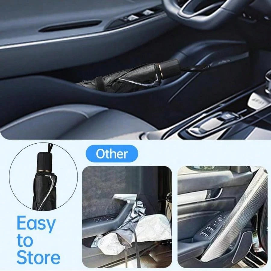 Car Windshield Sunshade, Foldable Windshield Sun Umbrella, Windshield Cooling Umbrella For Daily, Sun Visor, Sunshade Cover, Durable Sun Shade, Sunshade For Car Outside, UV Protective Sunshade