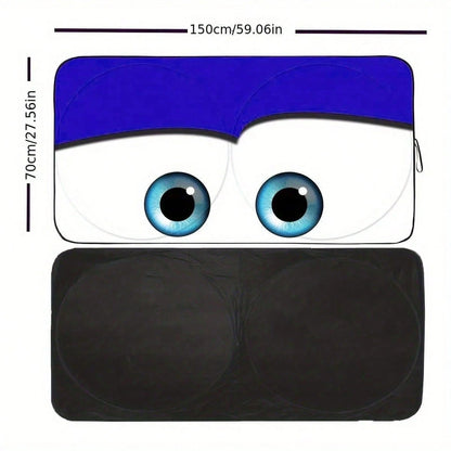 Car Windshield Sunshade, Fun Red Cartoon Eyes Car Sunshade, Blocks Heat And Keeps Car Interior Cool, Foldable Design For Easy Storage, Suitable For Outdoor Parking, Road Trips And Daily Use