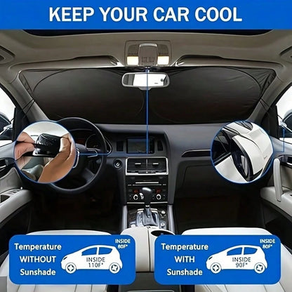 Car Windshield Sunshade, Fun Red Cartoon Eyes Car Sunshade, Blocks Heat And Keeps Car Interior Cool, Foldable Design For Easy Storage, Suitable For Outdoor Parking, Road Trips And Daily Use
