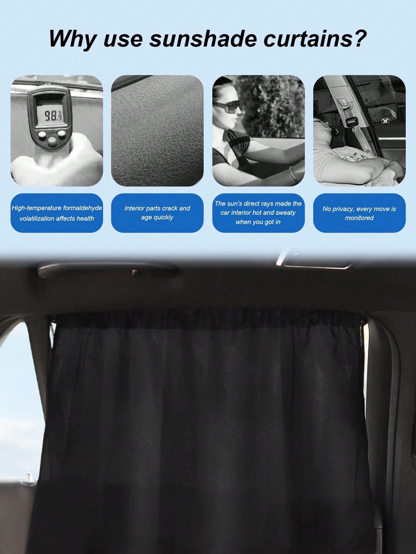 Car Windshield Sunshade With Suction Cup- Blocks UV Rays And Heat, Privacy Window Shade, Sliding Design, Anti-Glare, Easy Installation And Removal, Suitable For Most Sedans, SUVs, MPVs