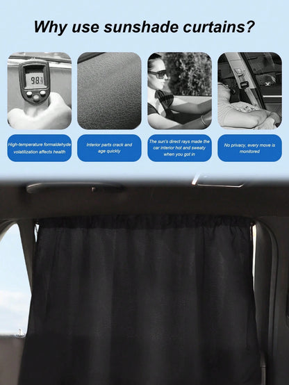 Car Windshield Sunshade With Suction Cup- Blocks UV Rays And Heat, Privacy Window Shade, Sliding Design, Anti-Glare, Easy Installation And Removal, Suitable For Most Sedans, SUVs, MPVs