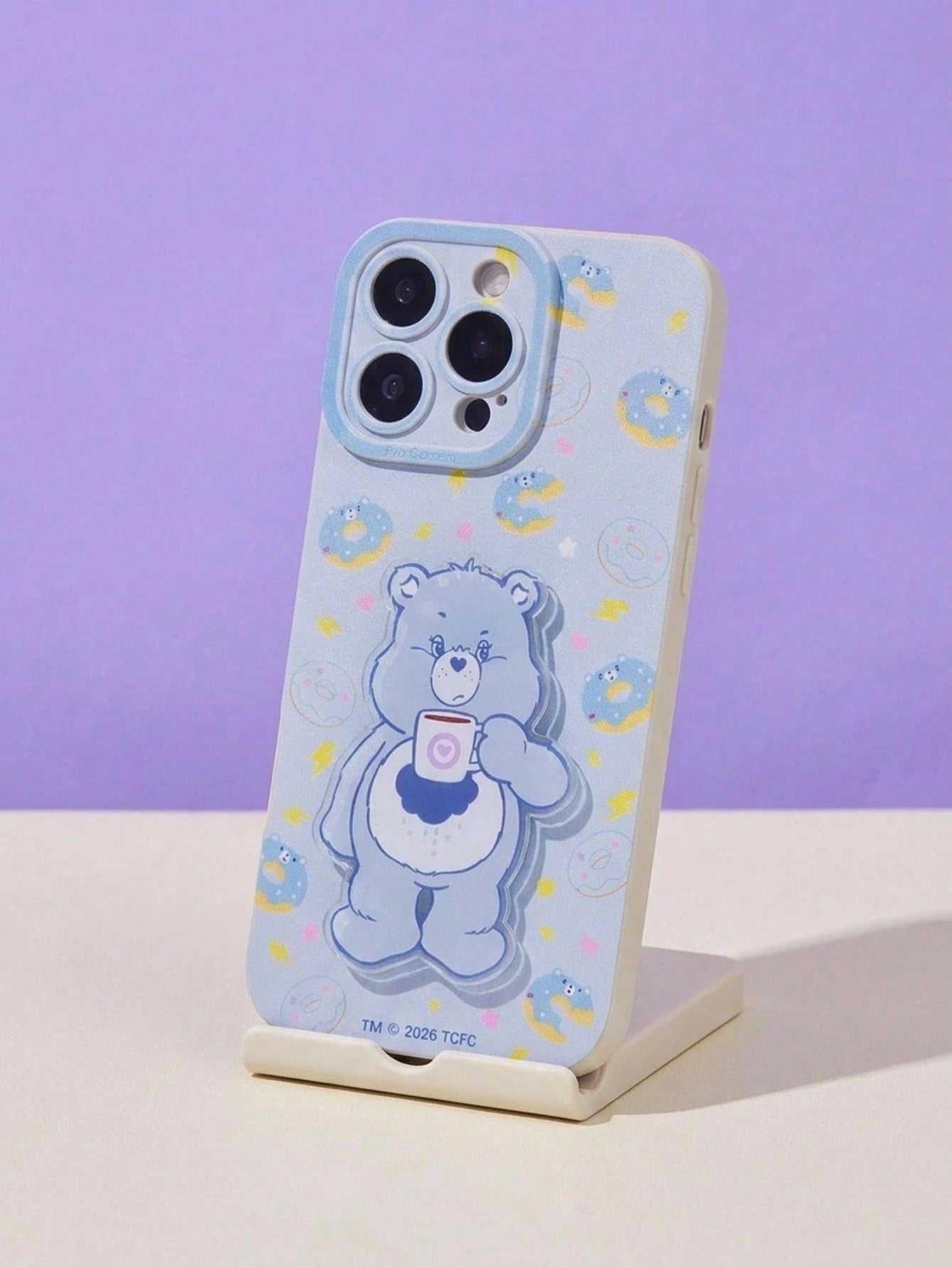 Care Bears Rainbow Bear Pupil Eye Cartoon Phone Case With Acrylic Stand, Shockproof Protection, Stylish Daily Use Cover, Perfect For 13-17 Series, Great For Home, Travel Or Gift Giving