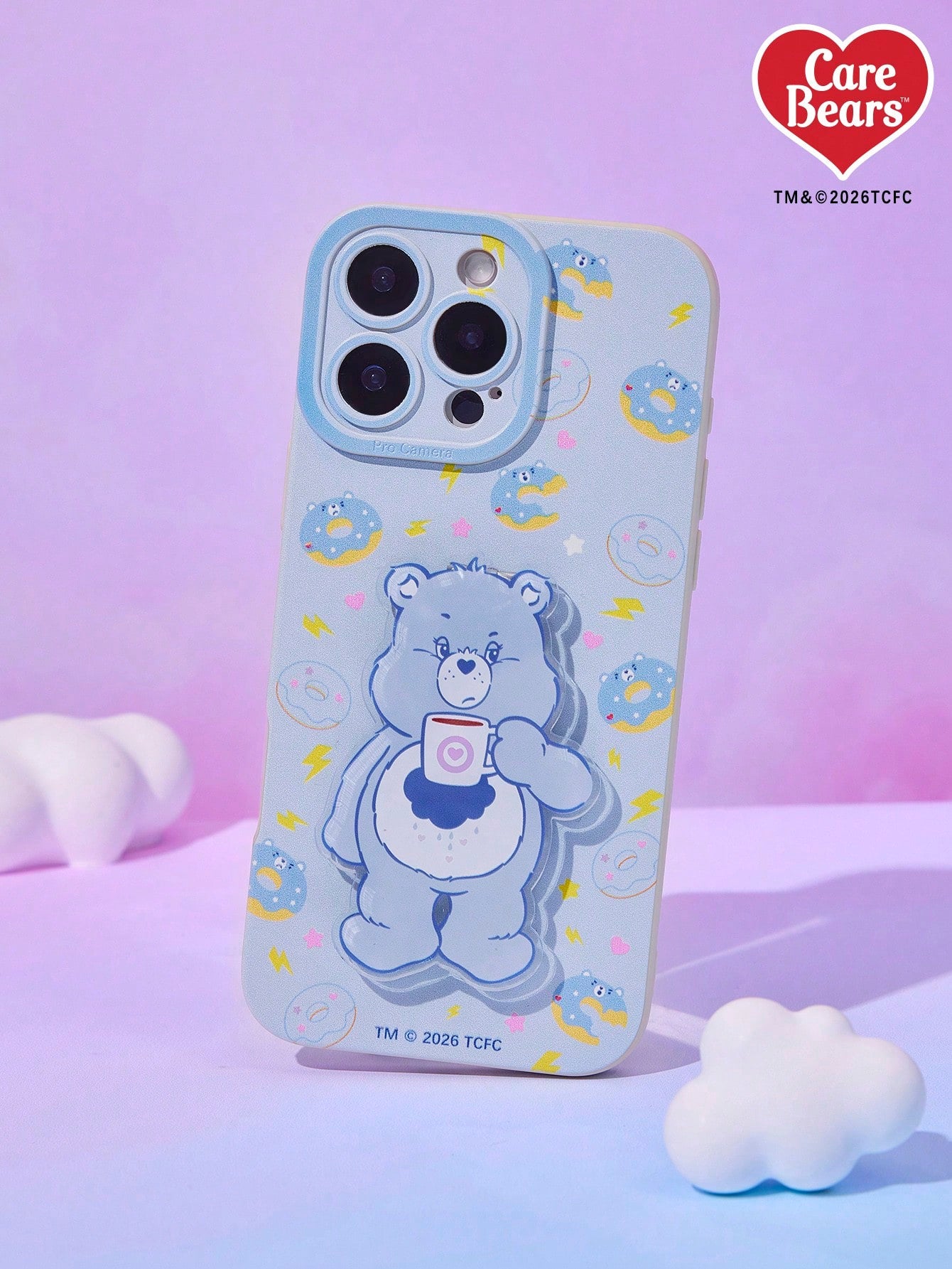 Care Bears Rainbow Bear Pupil Eye Cartoon Phone Case With Acrylic Stand, Shockproof Protection, Stylish Daily Use Cover, Perfect For 13-17 Series, Great For Home, Travel Or Gift Giving