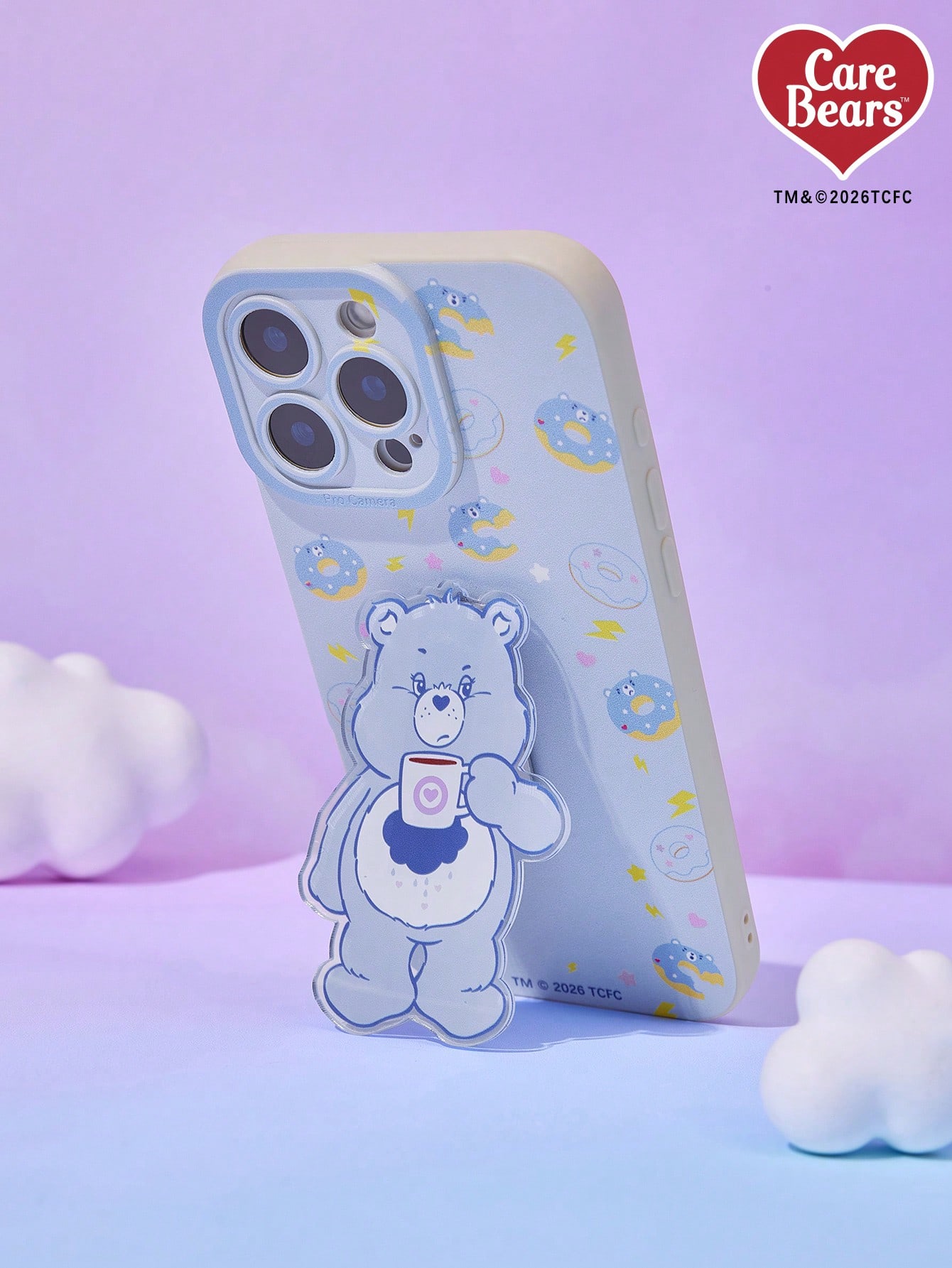Care Bears Rainbow Bear Pupil Eye Cartoon Phone Case With Acrylic Stand, Shockproof Protection, Stylish Daily Use Cover, Perfect For 13-17 Series, Great For Home, Travel Or Gift Giving