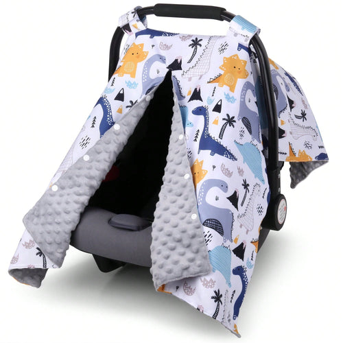 Carseat Covers Girl, Minky Infant Car Seat Cover Winter, Peekaboo Opening Car Seat Canopy, Multi-Use Carrier, Stroller, Nursing Cover