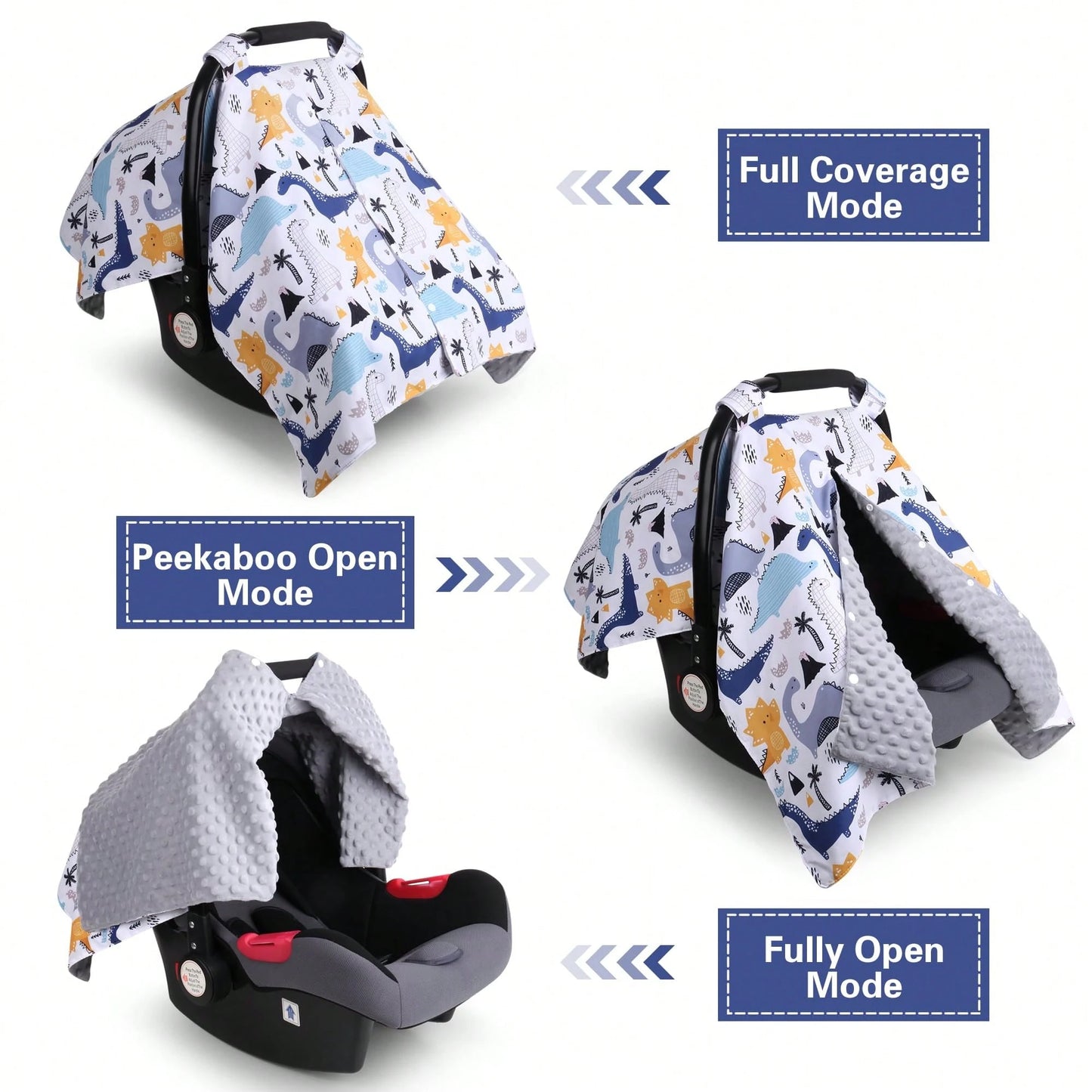Carseat Covers Girl, Minky Infant Car Seat Cover Winter, Peekaboo Opening Car Seat Canopy, Multi-Use Carrier, Stroller, Nursing Cover